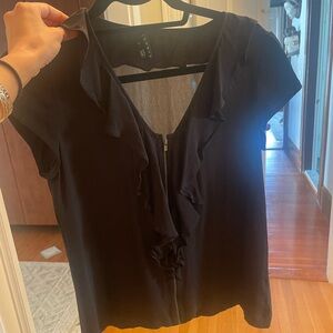 Theory Black Silk Top